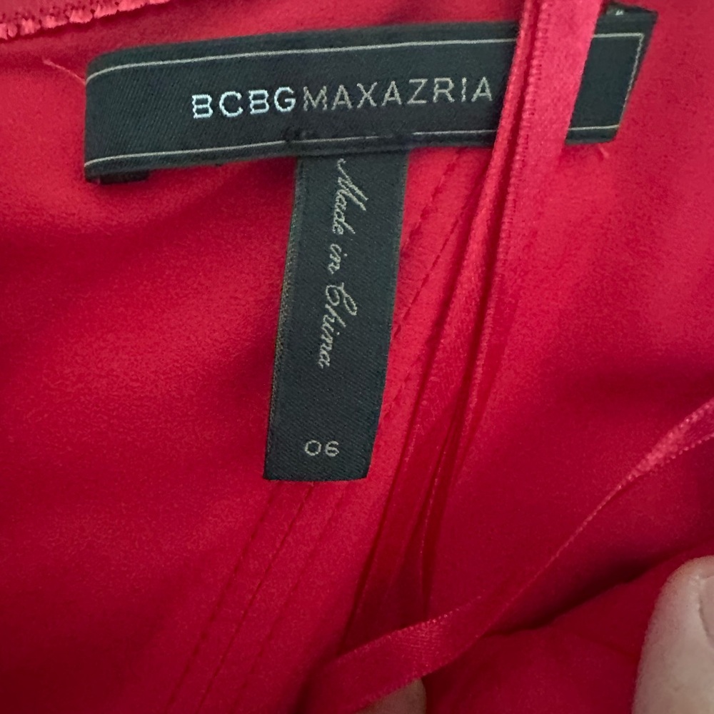 BCBGMaxAzria Red Strapless Floor-Length Gown - Picture 12 of 14